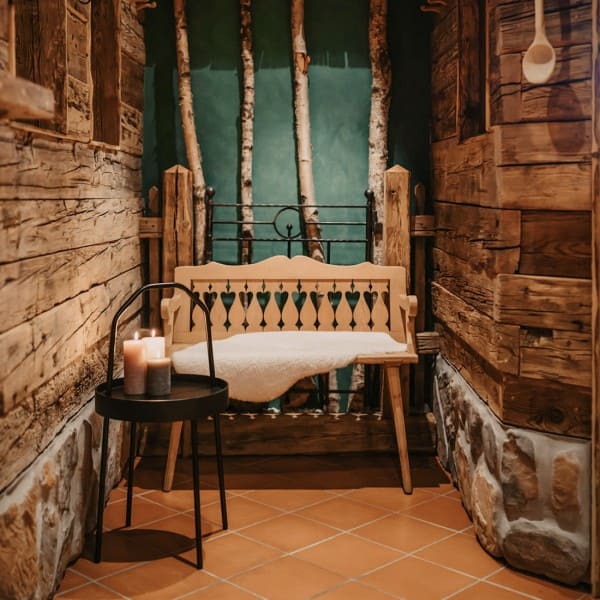 Gemütliches Ambiente im Wellnessbereich